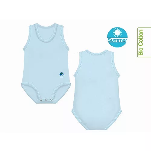 J Bimbi kombidressz 0-36 hó biopamut Summer világoskék 10862