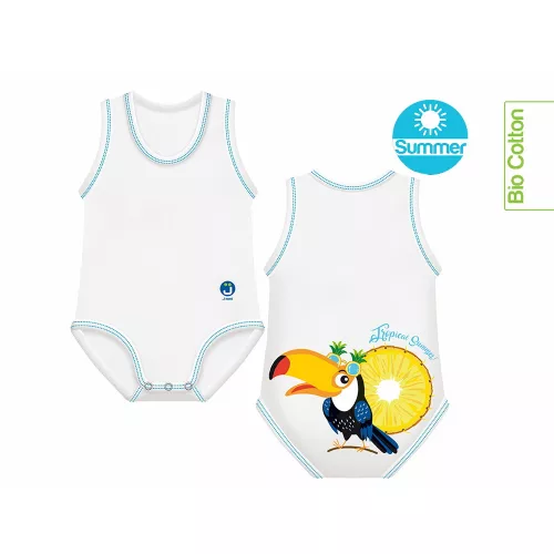 J Bimbi kombidressz 0-36 hó biopamut Summer Tropical Toucan 10864