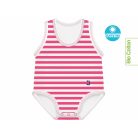 J Bimbi kombidressz 0-36 hó biopamut Summer csíkos sötét pink 12038