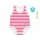J Bimbi kombidressz 0-36 hó biopamut Summer csíkos sötét pink 12038