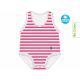 J Bimbi kombidressz 0-36 hó biopamut Summer csíkos sötét pink 12038