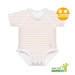   J Bimbi kombidressz 0-36 hó bambusz 4 Seasons csíkos barack 12043