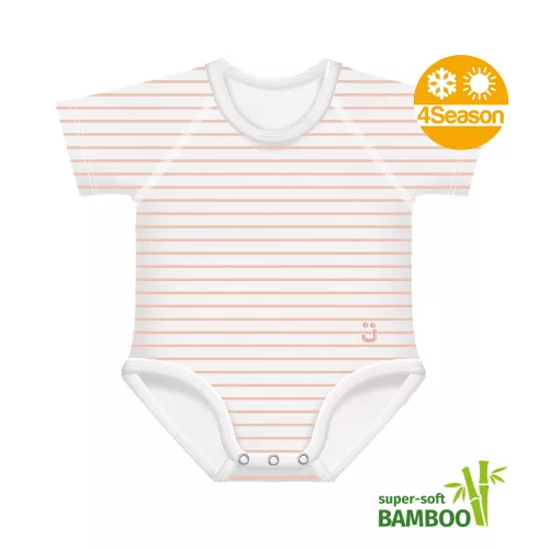 J Bimbi kombidressz 0-36 hó bambusz 4 Seasons csíkos barack 12043