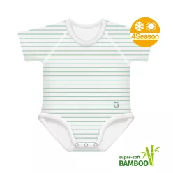   J Bimbi kombidressz 0-36 hó bambusz 4 Seasons csíkos aqua zöld 12044
