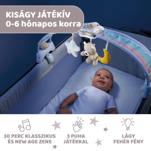 Chicco Rainbow Sky kiságy játékhíd és éjszakai fény elemes
