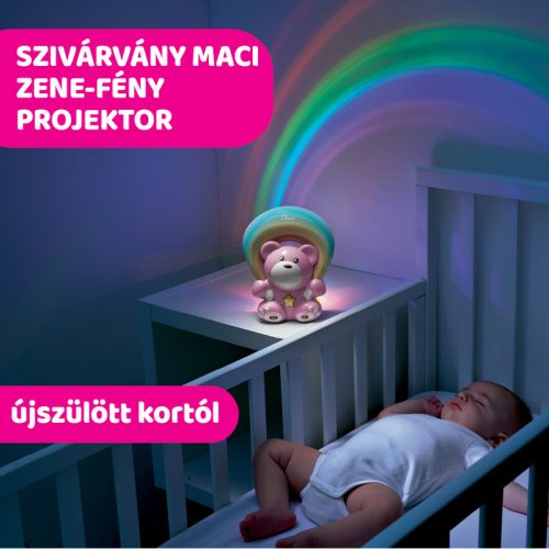 Chicco Rainbow Bear - Szivárvány maci zene-fény projektor elemes
