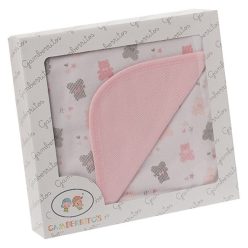   Gamberritos takaró pamut 80x80cm maci printed rózsaszín 10505