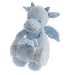   Gamberritos takaró - wellsoft 80x110cm - plüss játékkal sárkány kék 10574