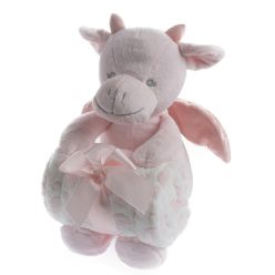   Gamberritos takaró - wellsoft 80x110cm - plüss játékkal sárkány rózsaszín 10574