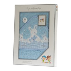   Gamberritos fürdőlepedő - kapucnis 100x100cm nyuszik kék 10648