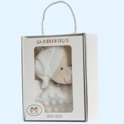   Gamberritos szundikendő - plüss buborékos anyagú maci fehér 10702