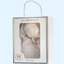   Gamberritos szundikendő - plüss buborékos anyagú maci szürke 10702