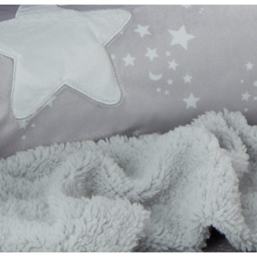 Gamberritos takaró plüss 80x110cm csillagos szürke 10721