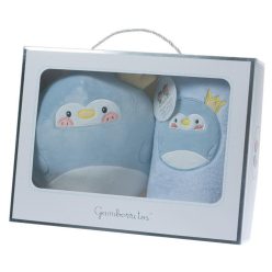   Gamberritos takaró wellsoft 80x110cm plüss játékkal  kék pingvin 10756