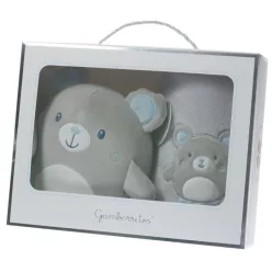   Gamberritos takaró wellsoft 80x110cm plüss játékkal szürke/kék maci 10757