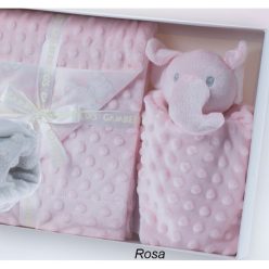   Gamberritos takaró - wellsoft 80x110cm - szundikendővel rózsaszín elefánt 10763