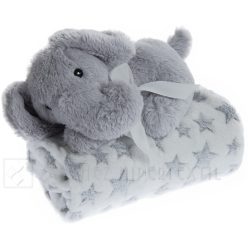   Gamberritos wellsoft takaró 80x110cm plüss játékkal  elefánt szürke 10899