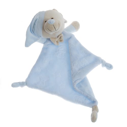 Gamberritos szundikendő plüss maci és csillagmintás hálósapkás maci kék 10877