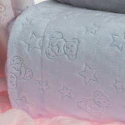   Gamberritos takaró plüss 80x110cm maci és csillag kék 10878