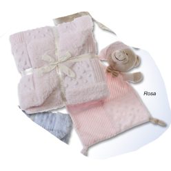   Gamberritos takaró - plüss 80x110cm plüss szundikendővel maci rózsaszín 11007