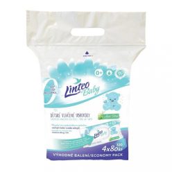   Nedves törlőkendő Linteo Baby Aloe Vera 4x80 db KEDVEZMÉNYES CSOMAGOLÁS