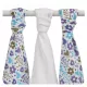 Xkko pelenka bambusz 70x70cm 3db Flower Birds fiús mix BMB070044