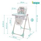 Zopa etetőszék Monti Elefántok türkiz