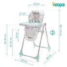 Zopa etetőszék Monti Elefántok türkiz