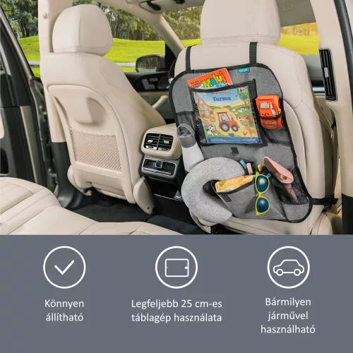 Zopa autós rendező üléstámlára tablet zsebbel szürke ZOP029112
