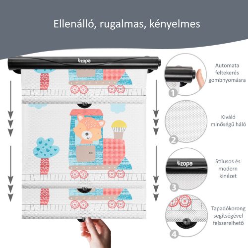 Zopa autós napellenző  - roló 2 db - róka mintás ZOP029154