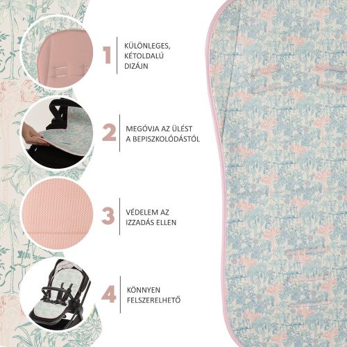 Zopa ülésbetét babakocsiba légáteresztő Breeze Jungle pink