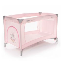 Zopa utazóágy babáknak - Caravan kerekes kibúvós rózsaszín