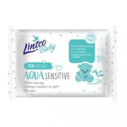 LINTEO nedves törlőkendő - Baby AQUA Sensitive 10 db