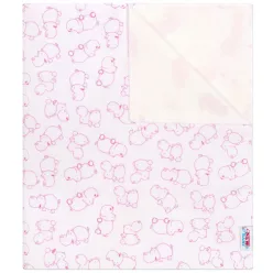 New Baby pelenkázó alátét flanell vízilovak rózsaszín