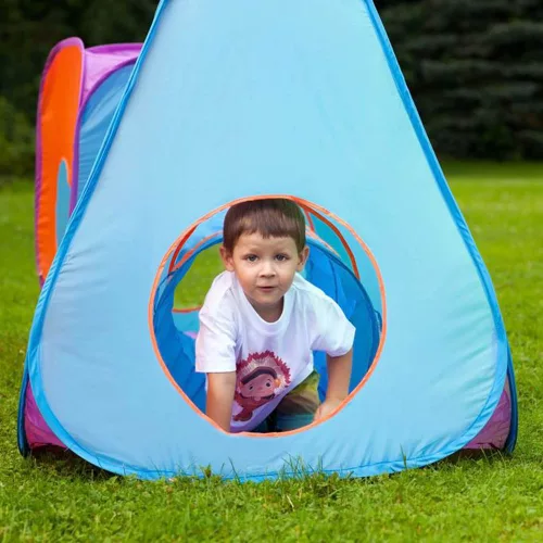 Baby Mix gyermek sátor 3az1-ben 3 részes narancs-kék