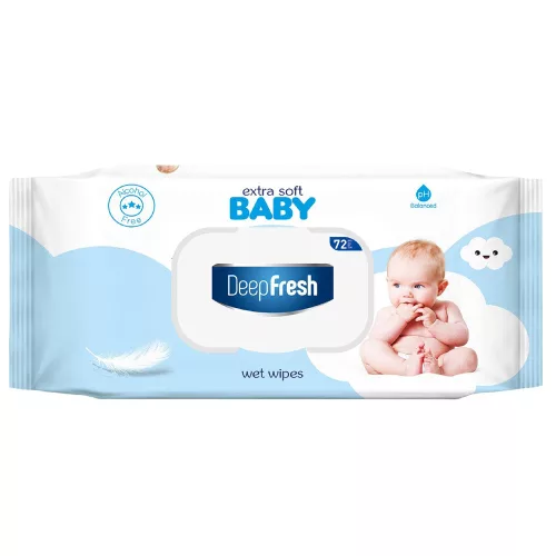 Deep Fresh nedves törlőkendő Extra Soft kupakos 72db