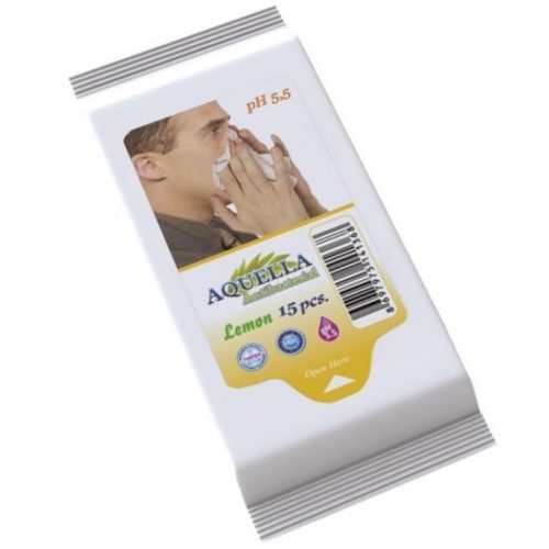 Aquella Antibacterial Lemon nedves törlőkendő 15 db