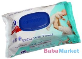 Aquella Baby nedves baba törlőkendő 120 db kupakos mix prémium