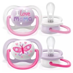   Avent játszócumi ultra air 0-6hó lány Text 2db - SCF080/02
