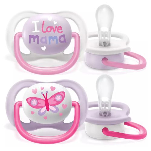 Avent játszócumi ultra air 0-6hó lány Text 2db - SCF080/02