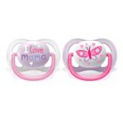 Philips AVENT játszócumi ultra air 0-6hó lány Text 2db