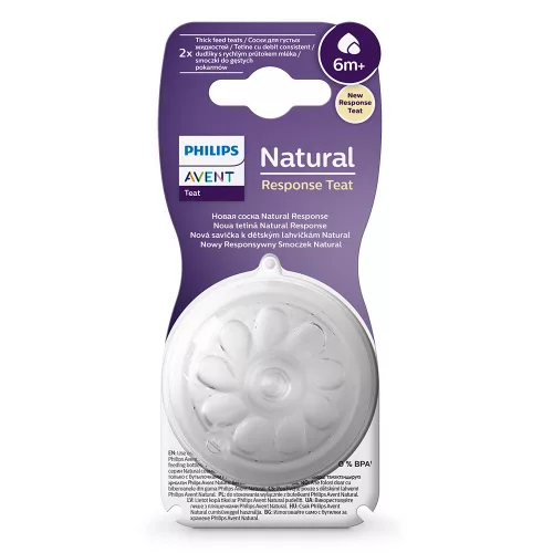 Philips AVENT etetőcumi Natural Response 2db sűrűbb ételekhez 6hó