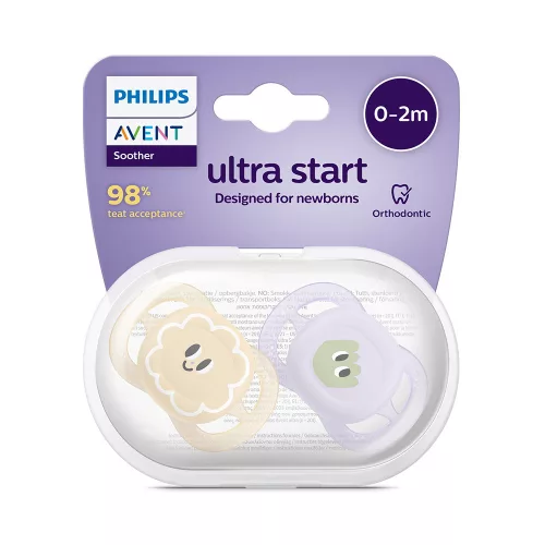 Philips AVENT játszócumi Ultra Start mintás 0-2hó lányos 2db
