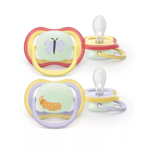 Philips AVENT játszócumi Ultra Air éjszakai pillangó 0-6hó lányos 2db