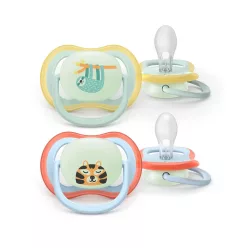   Philips AVENT játszócumi Ultra Air éjszakai lajhár 0-6hó lányos 2db