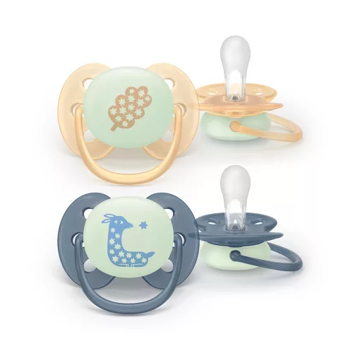 Philips AVENT játszócumi Ultrasoft éjszakai őzike 6-18hó fiús 2db