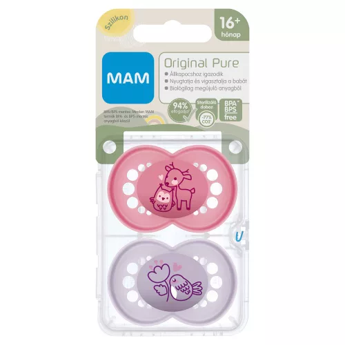 MAM játszócumi Original Pure szilikon 16hó dupla