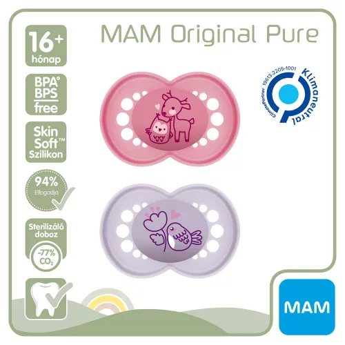 MAM játszócumi Original Pure szilikon 16hó dupla