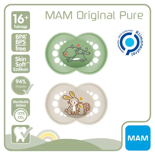 MAM játszócumi Original Pure szilikon 16hó dupla