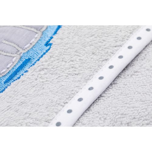 Fillikid kapucnis törölköző 75x75 víziló szürke 1032-17